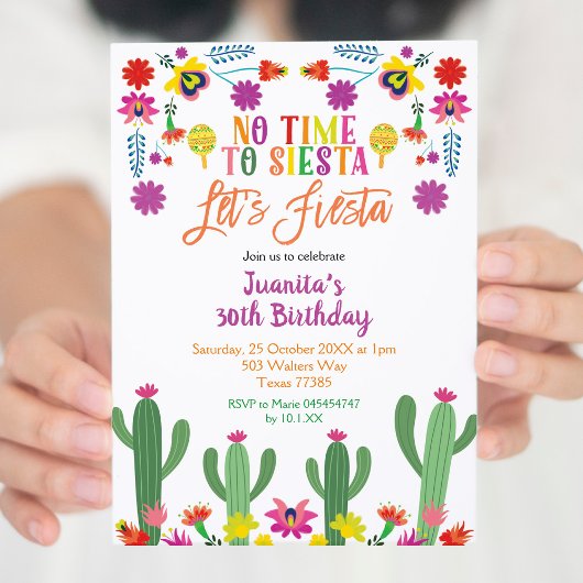 Mexicaanse Fiesta Floral Volwassen Verjaardag Kaart
