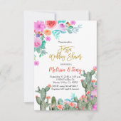 Mexicaanse Fiesta Floral Wedding douche Cactus Kaart (Voorkant)