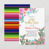 Mexicaanse Fiesta Floral Wedding douche Cactus Kaart (Voorkant / Achterkant)