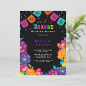 Mexicaanse Fiesta Florals Wedding Shower-uitnodigi (Staand voorkant)