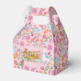 Mexicaanse Fiesta Folk Flower Llama Roze gepersona Bedankdoosjes