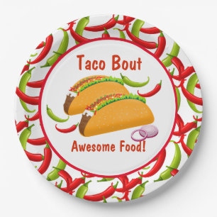 Mexicaanse Fiesta Food Taco Bout Geweldige Food Pa Papieren Bordje