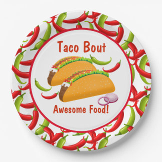 Mexicaanse Fiesta Food Taco Bout Geweldige Food Pa Papieren Bordje