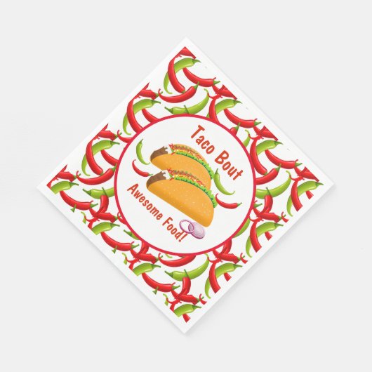 Mexicaanse Fiesta Food Taco Bout Geweldige Food Pa Servet (Hoek)