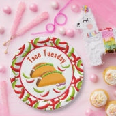 Mexicaanse Fiesta Food Taco Dinsdag Voedselpartij Papieren Bordje (Feest)