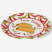 Mexicaanse Fiesta Food Taco Dinsdag Voedselpartij Papieren Bordje (Gekanteld)