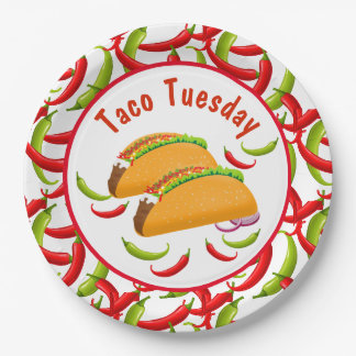 Mexicaanse Fiesta Food Taco Dinsdag Voedselpartij Papieren Bordje