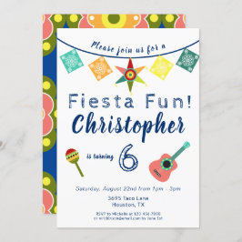 Mexicaanse Fiesta Fun Colorful Boys Birthday Party Kaart