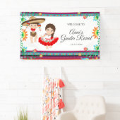 Mexicaanse Fiesta Gender onthulling Baby shower Ba Spandoek (Insitu)