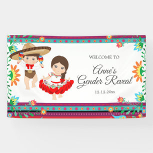 Mexicaanse Fiesta Gender onthulling Baby shower Ba Spandoek