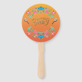 Mexicaanse Fiesta Gold Glitter Hand Fans Handwaaier (Achterkant)
