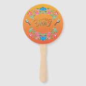 Mexicaanse Fiesta Gold Glitter Hand Fans Handwaaier (Voorkant)