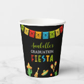 Mexicaanse Fiesta Graduation Party Zwart Papieren Bekers (Achterkant)