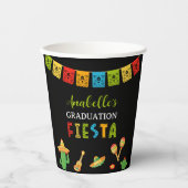 Mexicaanse Fiesta Graduation Party Zwart Papieren Bekers (Voorkant)