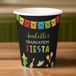 Mexicaanse Fiesta Graduation Party Zwart Papieren Bekers