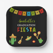 Mexicaanse Fiesta Graduation Party Zwart Papieren Bordje (Voorkant)