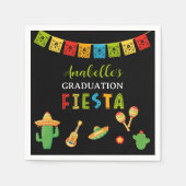 Mexicaanse Fiesta Graduation Party Zwart Servet (Voorkant)