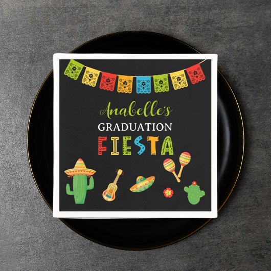 Mexicaanse Fiesta Graduation Party Zwart Servet
