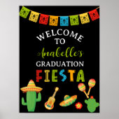 Mexicaanse Fiesta Graduation Party Zwart Welkom Poster (Voorkant)