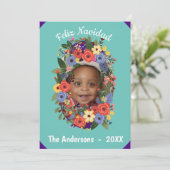 Mexicaanse Fiesta Kerstmis Monogram Kaart (Staand voorkant)