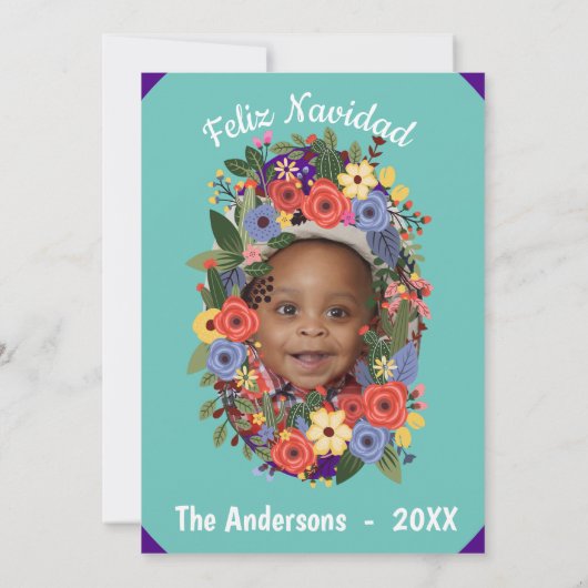 Mexicaanse Fiesta Kerstmis Monogram Kaart (Achterkant)