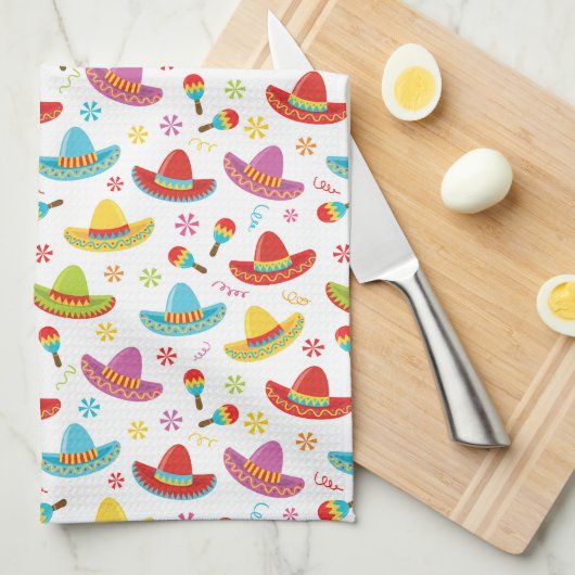 Mexicaanse Fiesta keukenhanddoeken (Quarter Fold)