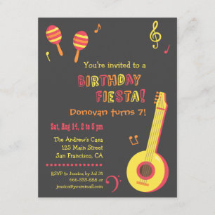 Mexicaanse Fiesta Kinderverjaardagsfeest Uitnodigi Kaart