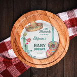 Mexicaanse fiesta kleine muchacho baby shower temp papieren bordje<br><div class="desc">Mexicaanse fiesta kleine muchacho op zijn weg baby shower sjabloon papier borden gepersonaliseerd servies. Sombrero pet,  mexicaanse gitaar,  cactus,  modern en  script gepersonaliseerd baby shower tafel decor gepersonaliseerde papieren borden</div>
