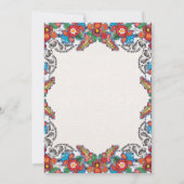 Mexicaanse Fiesta Kleurrijke Bloemen Botanische Hu Kaart (Achterkant)