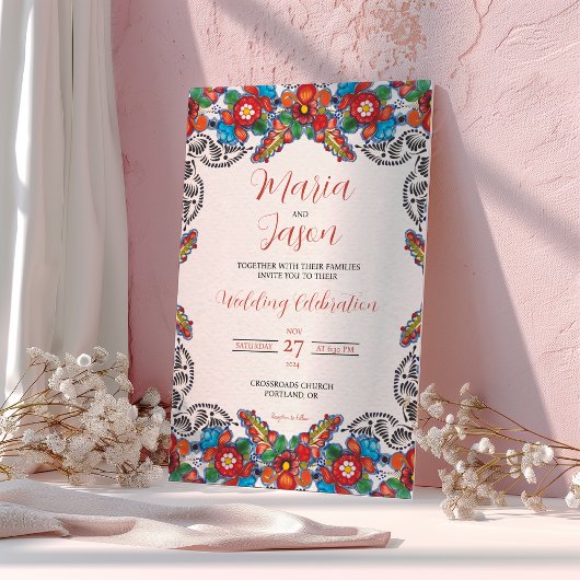 Mexicaanse Fiesta Kleurrijke Bloemen Botanische Hu Kaart