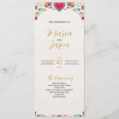 Mexicaanse Fiesta Kleurrijke Bloemen Botanische Hu Programmakaart (Voorkant)