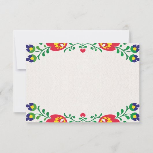 Mexicaanse Fiesta Kleurrijke Bloemen Botanische Hu RSVP Kaartje (Achterkant)