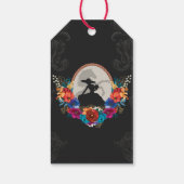 Mexicaanse Fiesta Kleurrijke Bloemen Charro Quince Cadeaulabel (Achterkant)