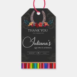 Mexicaanse Fiesta Kleurrijke Bloemen Charro Quince Cadeaulabel