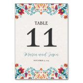 Mexicaanse Fiesta Kleurrijke Bloemen Huwelijk Kaart (Voorkant)