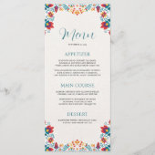 Mexicaanse Fiesta Kleurrijke Bloemen Huwelijk Menu (Voorkant)
