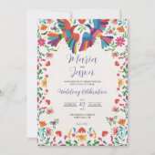 Mexicaanse Fiesta Kleurrijke Bloemen Modern Boda W Kaart (Voorkant)