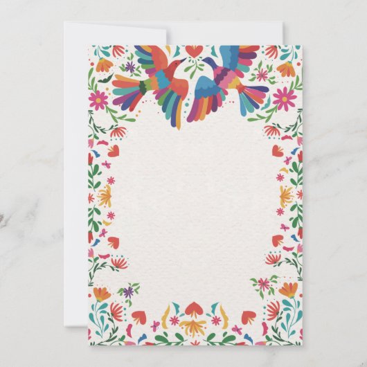 Mexicaanse Fiesta Kleurrijke Bloemen Modern Boda W Kaart (Achterkant)