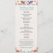 Mexicaanse Fiesta Kleurrijke Bloemen Modern Boda W Programmakaart (Achterkant)