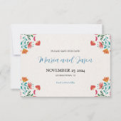 Mexicaanse Fiesta Kleurrijke Bloemen Modern Boda W Save The Date (Voorkant)
