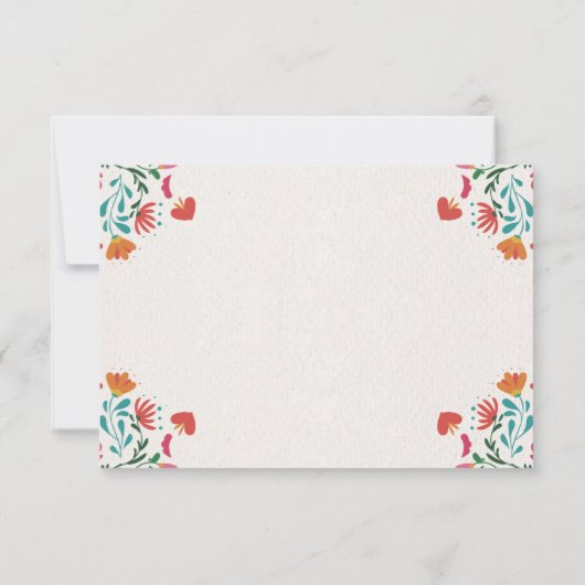 Mexicaanse Fiesta Kleurrijke Bloemen Modern Boda W Save The Date (Achterkant)