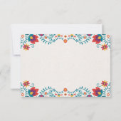 Mexicaanse Fiesta Kleurrijke Botanische Bloemen Hu Bedankkaart (Achterkant)