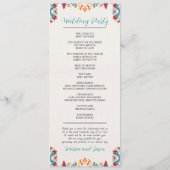 Mexicaanse Fiesta Kleurrijke Botanische Bloemen Hu Programmakaart (Achterkant)