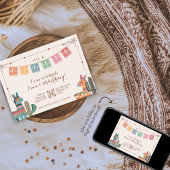 Mexicaanse Fiesta Kleurrijke Cactus Folk Verjaarda Kaart