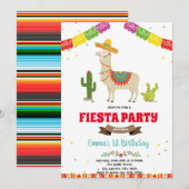 Mexicaanse fiesta lama uitnodiging voor verjaardag (Voorkant / Achterkant)