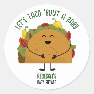 Mexicaanse fiesta laten we taco 'over een baby bab ronde sticker