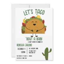 Mexicaanse fiesta let's taco Baby shower Invitatio