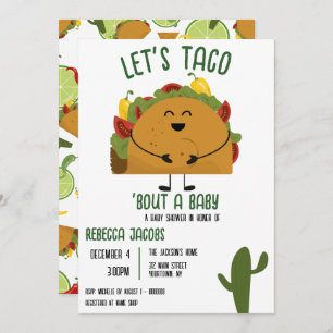 Mexicaanse fiesta let's taco Baby shower Invitatio Kaart