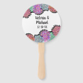 Mexicaanse Fiesta Mandala bloemen Hand Fans Handwaaier (Achterkant)
