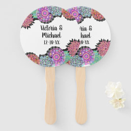 Mexicaanse Fiesta Mandala bloemen Hand Fans Handwaaier
